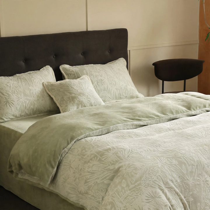 Warm milk fiber fleece bedding set for winter