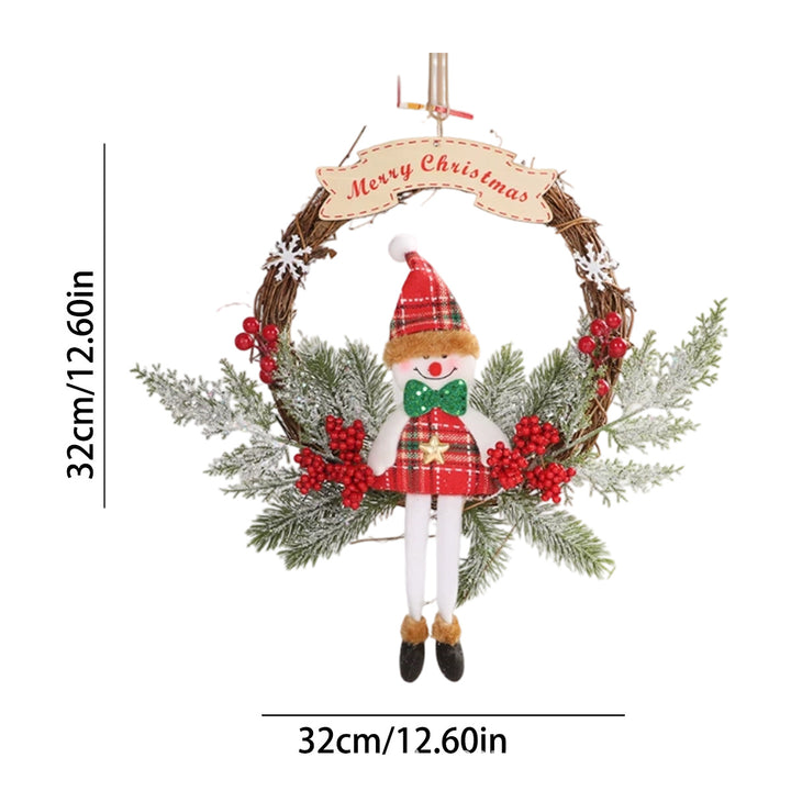 Handcrafted Christmas wreath made of rattan with pine cones