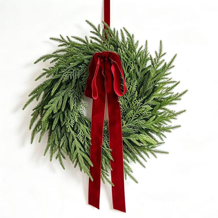 Artificial Norfolk fir wreath for wall and table