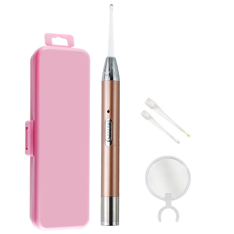 Illuminated ear cleaning set with tweezers