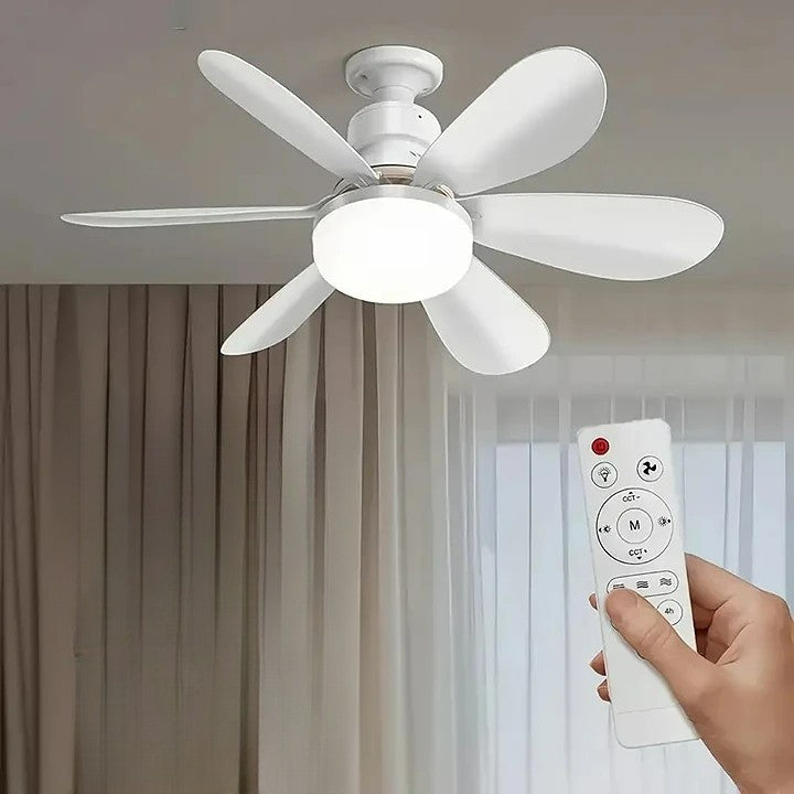 2-in-1 LED Ceiling Fan Light with Remote Control, E27/B22 Base | Stornfield
