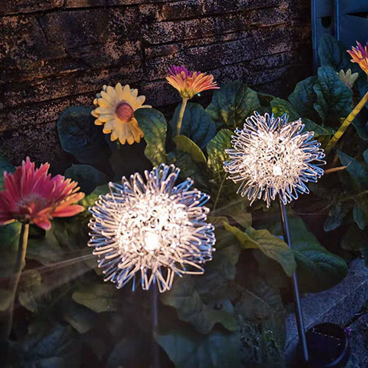 Solar Dandelion Aluminum Wire Globe Light LED Outdoor Waterproof Luminous Garden Insert Ground Landscape Light | Stornfield