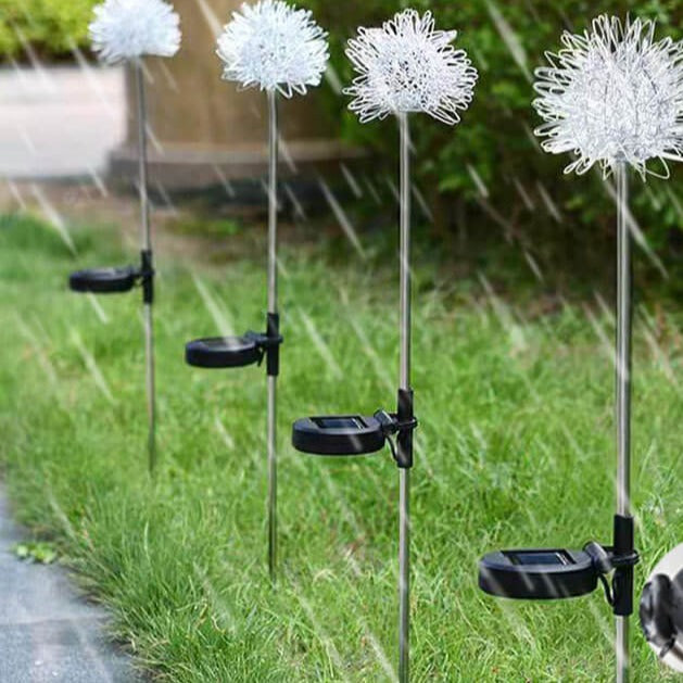 Solar Dandelion Aluminum Wire Globe Light LED Outdoor Waterproof Luminous Garden Insert Ground Landscape Light | Stornfield