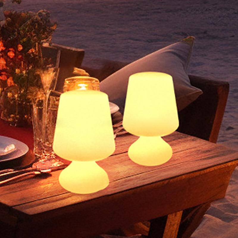 Modern Minimalist PE Cup Shape USB LED Table Lamp Night Light For Outdoor Patio | Stornfield