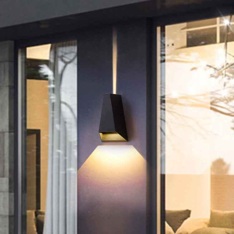 Modern Creative Trapezoid Up and Down Illuminated LED Outdoor Wall Sconce Lamp | Stornfield