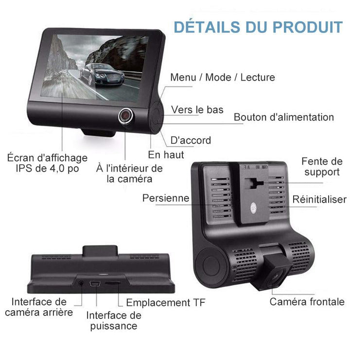 Dashcam with 3 HD Lenses | Stornfield