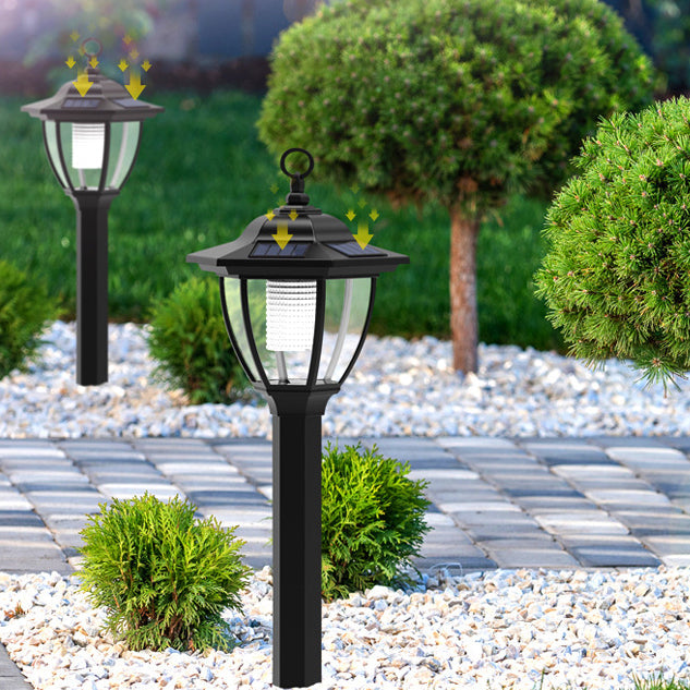 Traditional Farmhouse Waterproof Solar Lanterns Plastic Ground Plug LED Landscape Light For Garden | Stornfield