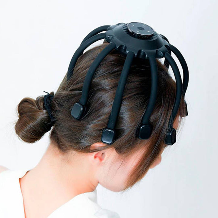 CalmFlow Smart Electric Octopus Head Massager | Scalp Massager - Stress Relief - Sleep Improvement - Stornfield Multi-directional Vibration Head Massager