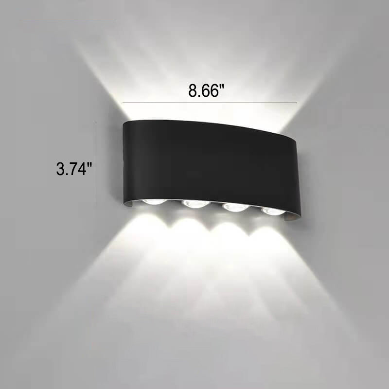 Modern Outdoor Arc Up and Down Spotlight LED Outdoor Waterproof Wall Sconce Lamp | Stornfield