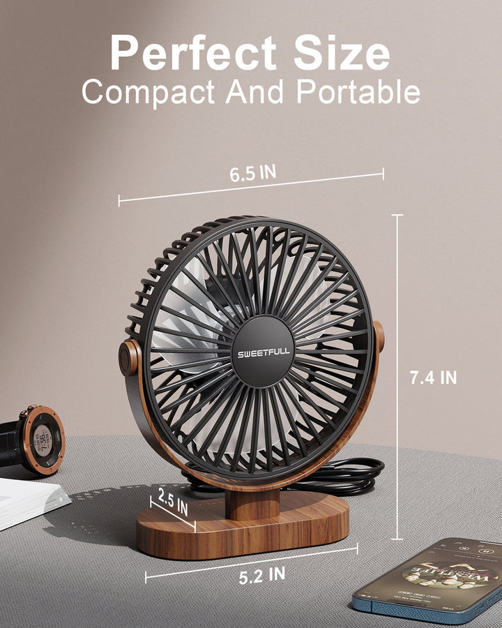 6.5 Inch USB Small Desk Fan for Home Office Car Outdoor Travel | Stornfield