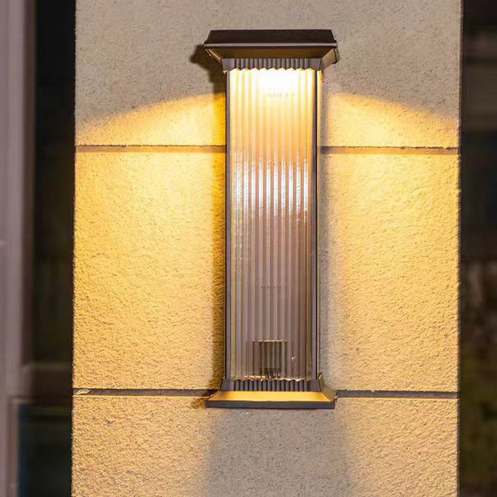 Modern Minimalist Waterproof Rectangle Aluminum Glass 1/2 Light Outdoor Wall Sconce Lamp For Garden | Stornfield