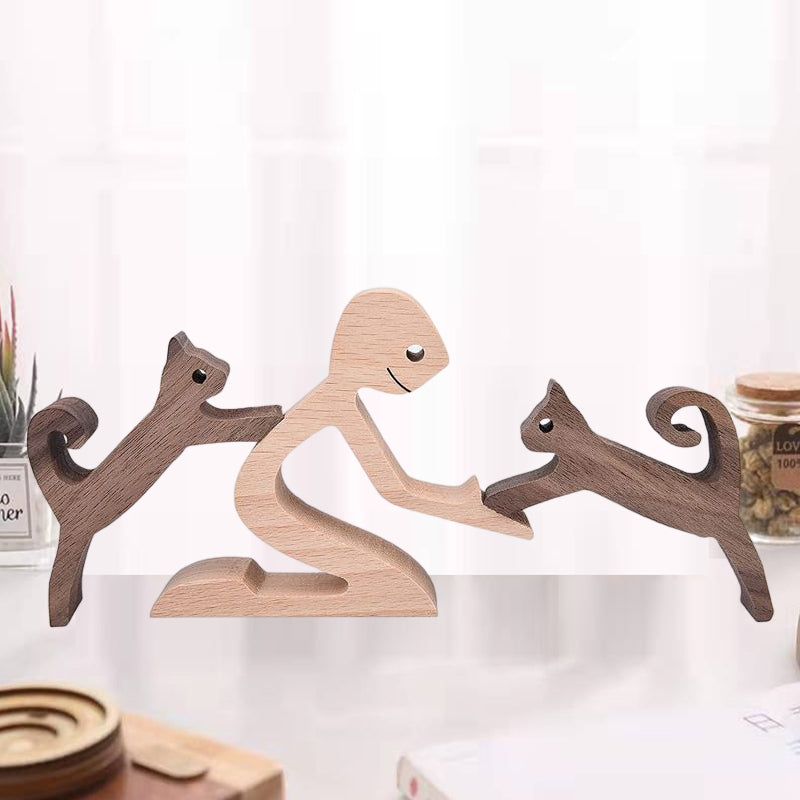 Gift For Pet Lovers - Wood Sculpture Table Ornaments - The Love Between You And Your Fur-Friend | Stornfield