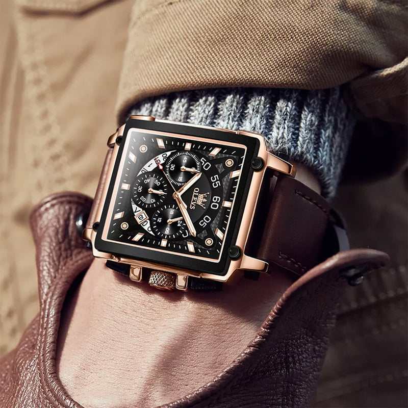 Olevs® Luminous Luxury Square Business Automatic Mechanical Watch | Stornfield