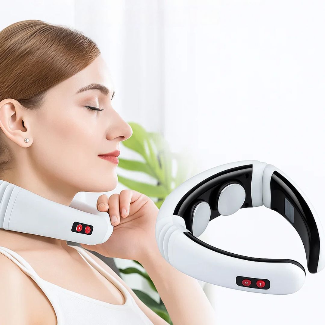 NeckEase | Vibration Neck Massager – Pain Relief – Portable Design – Soothes Stiff Muscles – Stress and Tension Relief Stornfield