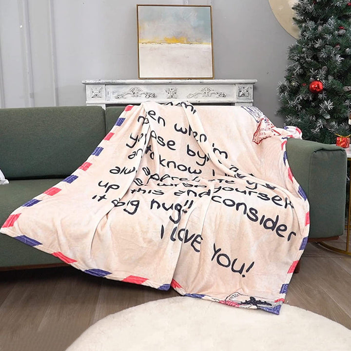 Letter Printed Flannel Throw Blanket Gift for Mom | Stornfield