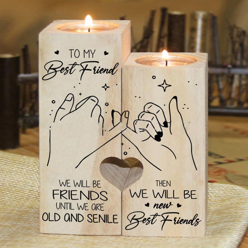 Smile A Lot More - Wooden Candle Holder with Candle Gift for Your Loved Ones | Stornfield