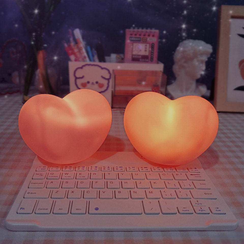 Stornfield | LuvSphere Silicone LED Night Light | Heart-Shaped Design | Table Lamp | Warm Ambient Light | Decorative