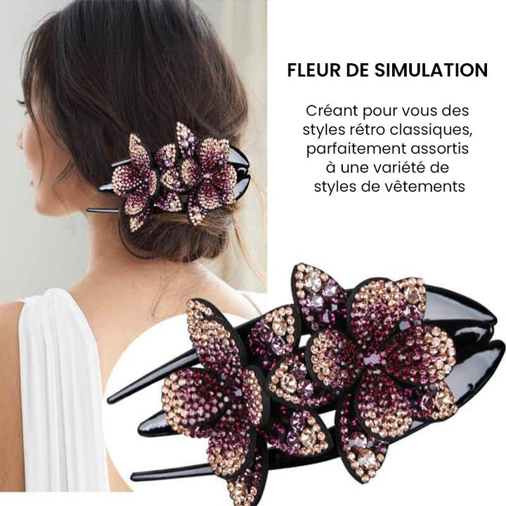 Double Flower Rhinestone Hair Pin | Stornfield