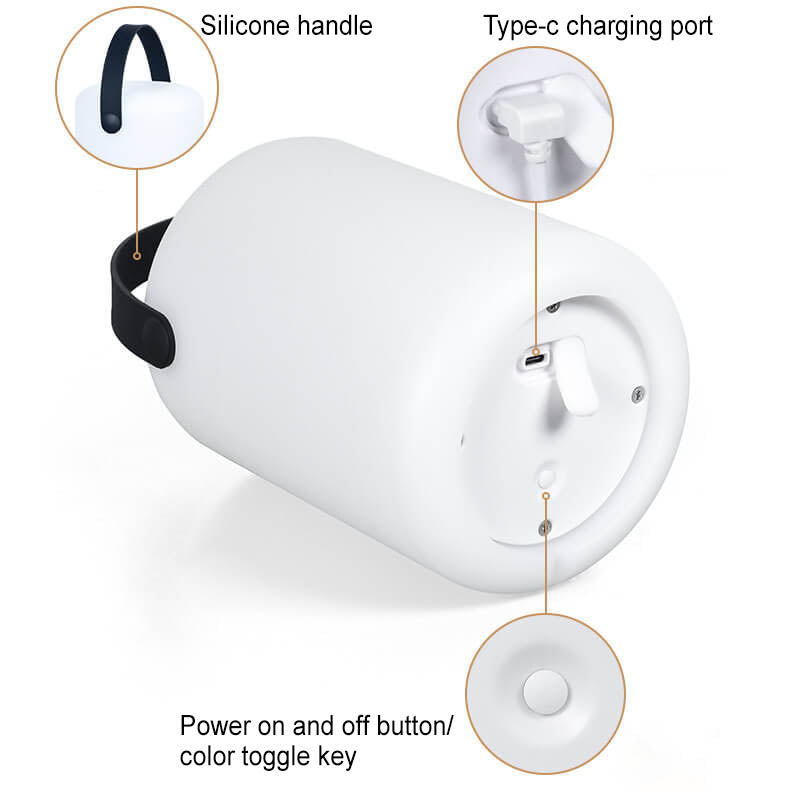 Modern Simplicity Plastic Round Square Hand LED Table Lamp For Outdoor Patio | Stornfield