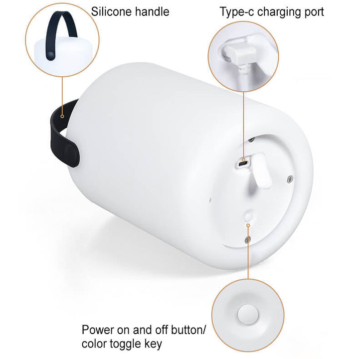 Modern Simplicity Plastic Round Square Hand LED Table Lamp For Outdoor Patio | Stornfield