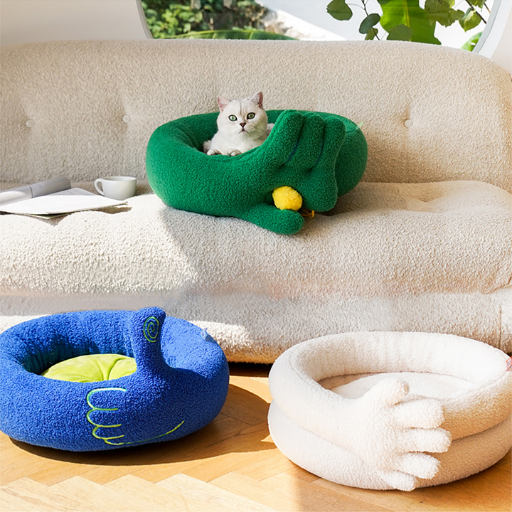 Pawsome Gesture Pet Bed Cozy Plush Dog Cat Bed Removable Cushion | Stornfield