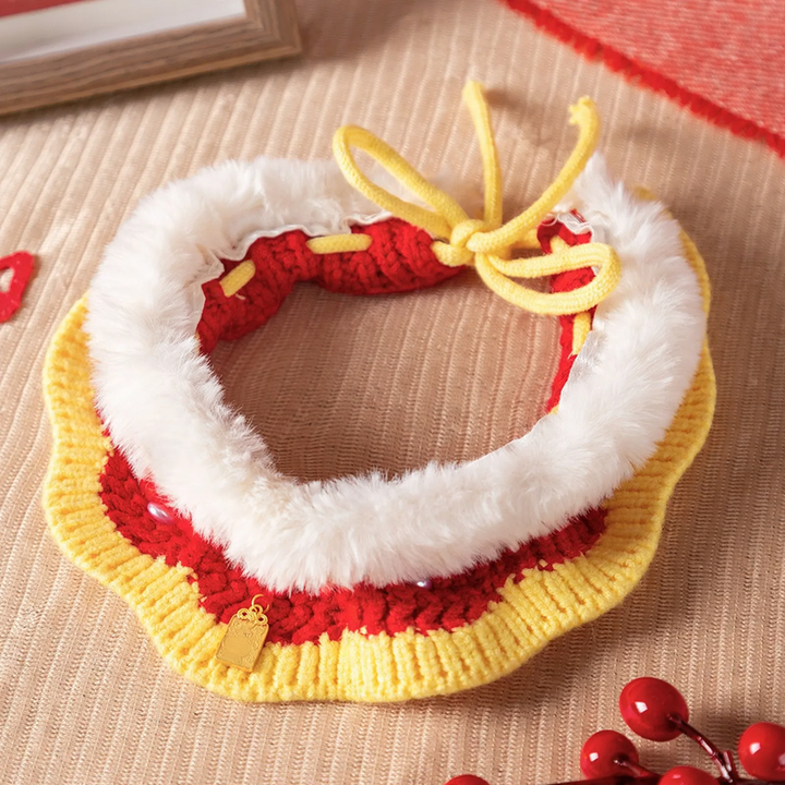 Hand-knit scarf for cats