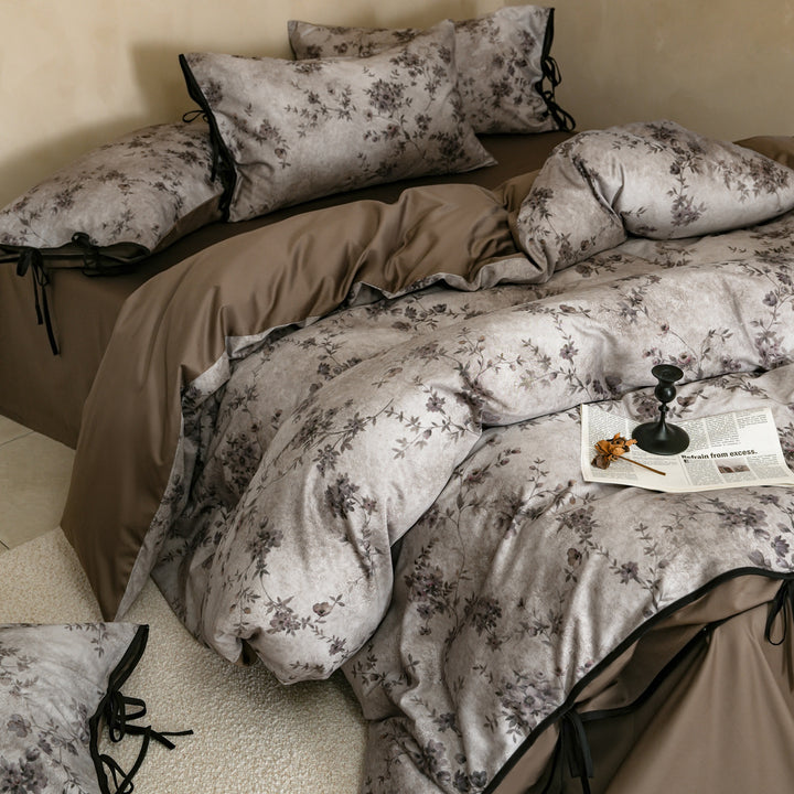 Cotton bedding set, flower pattern, vintage style