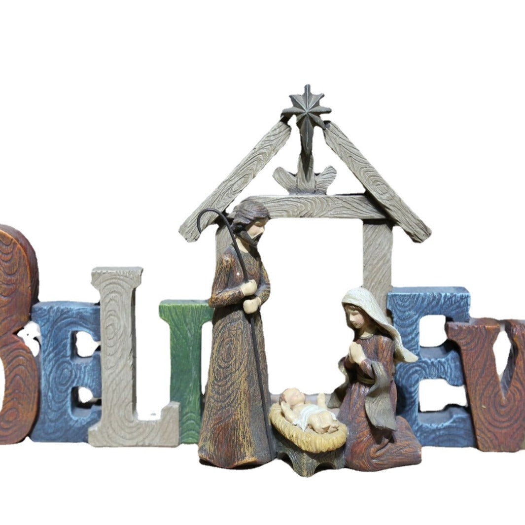 Decorative Christmas Nativity figure made of resin