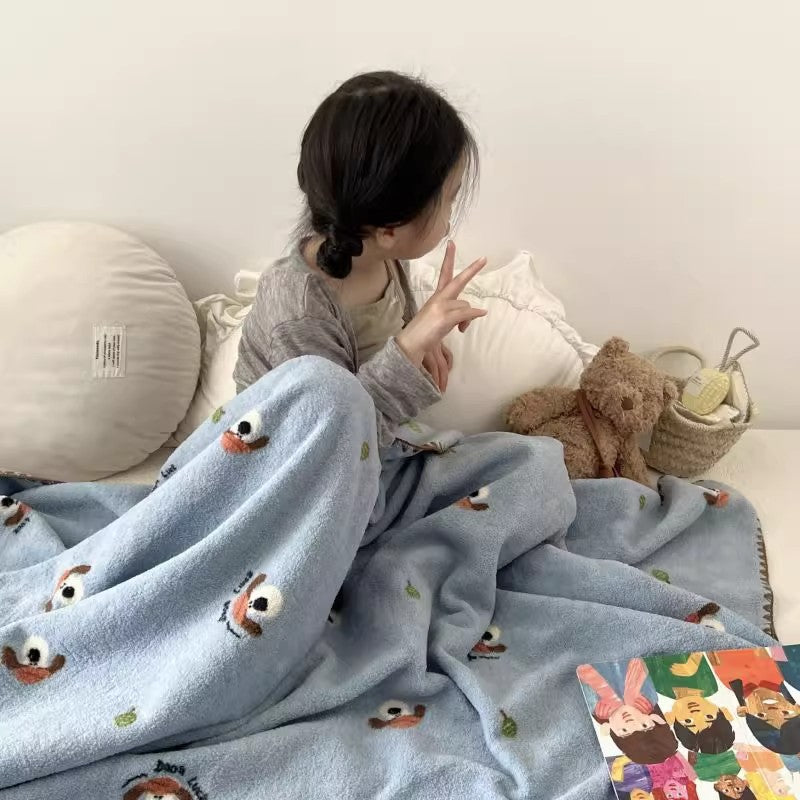 Cozy children's throw blanket with cartoon design, various sizes