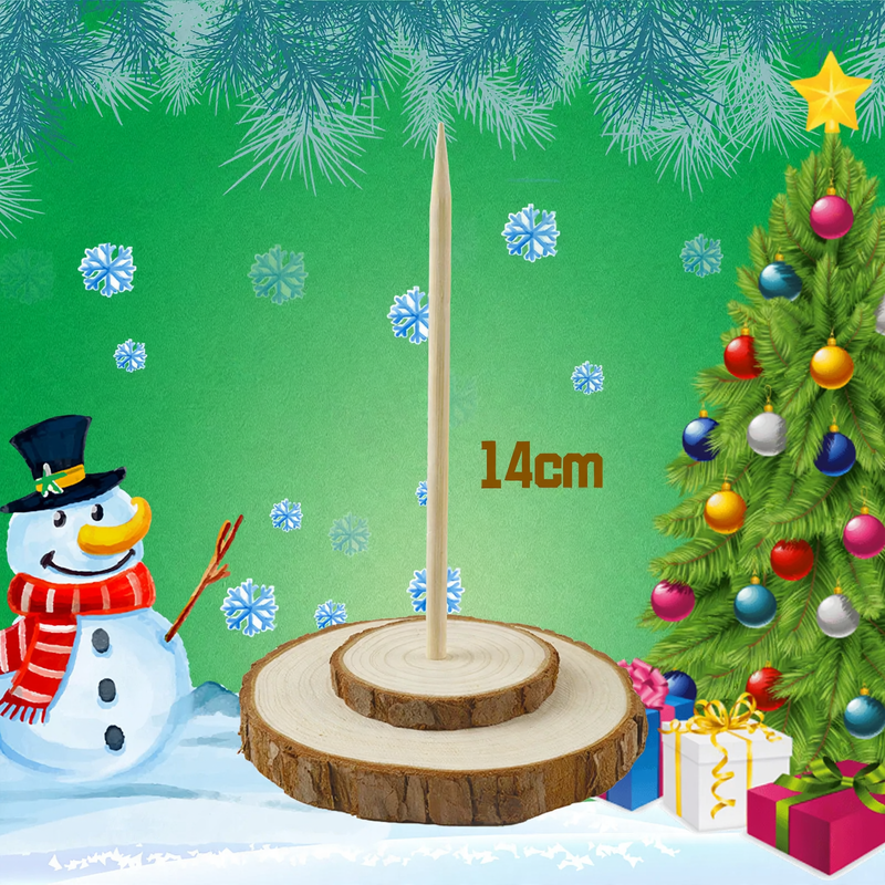 Wood base for Christmas tree decoration, 14 cm