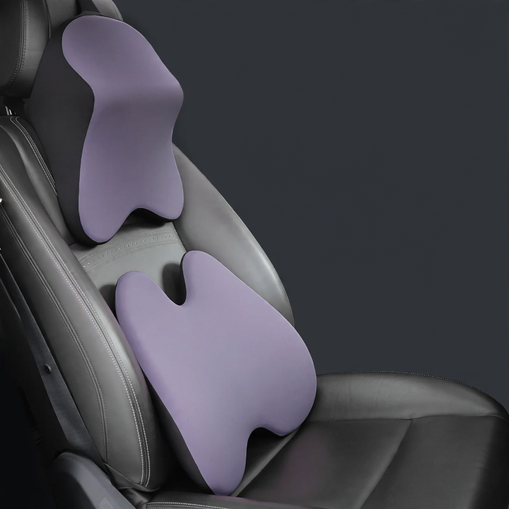Car neck pillow and lumbar support, memory foam