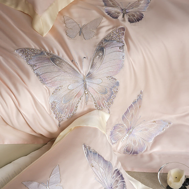 Bedding set, 4-piece, Lyocell, butterfly motif