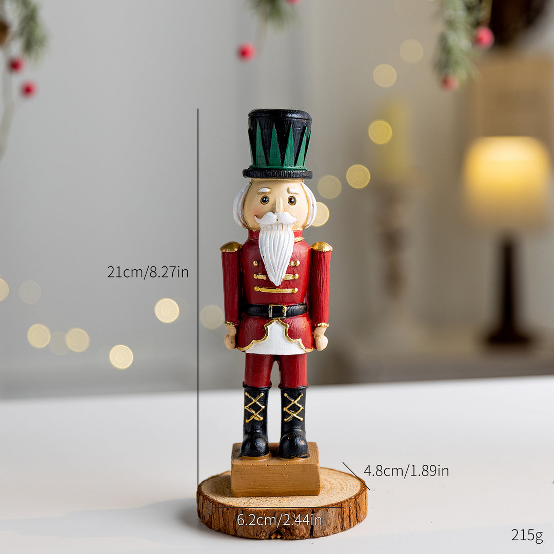 Decorative nutcracker soldier made of resin for the Christmas season