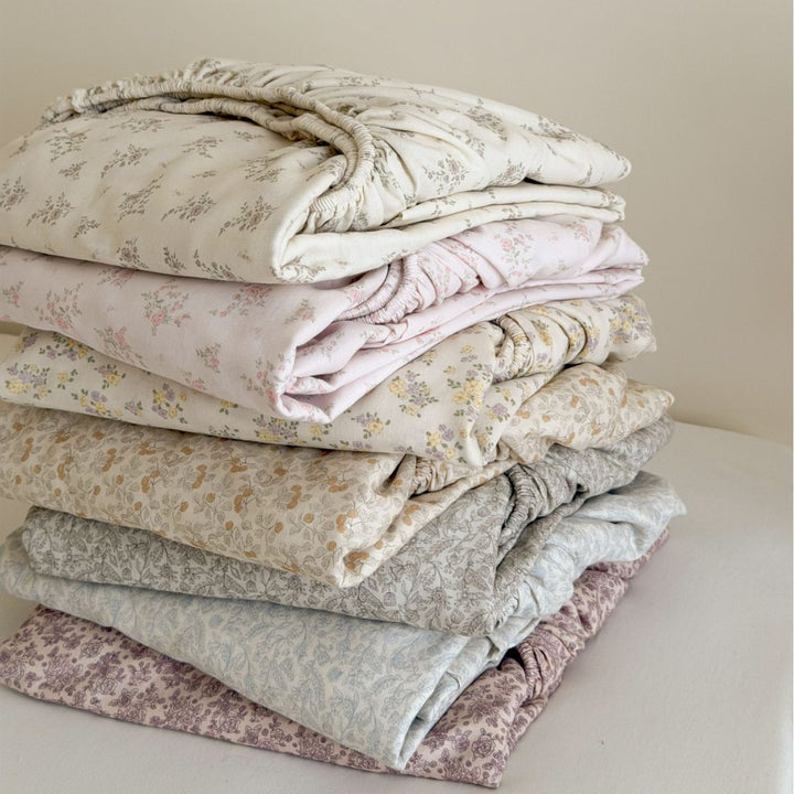 Cotton fitted sheet, double gauze, printed