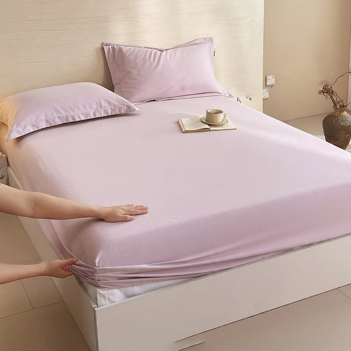 Cotton fitted sheet with fleece surface, 150 cm