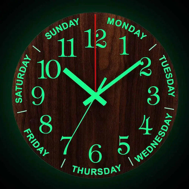 Stornfield | Glowtic Illuminating Wall Clock | Wooden Design | Silent | Night Light | Nordic Style | Gift Idea