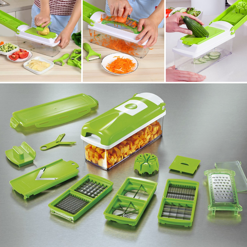 SlicePro 12-in-1 Vegetable Slicer – Multifunctional Cutting and Grating System for the Kitchen | Stornfield
