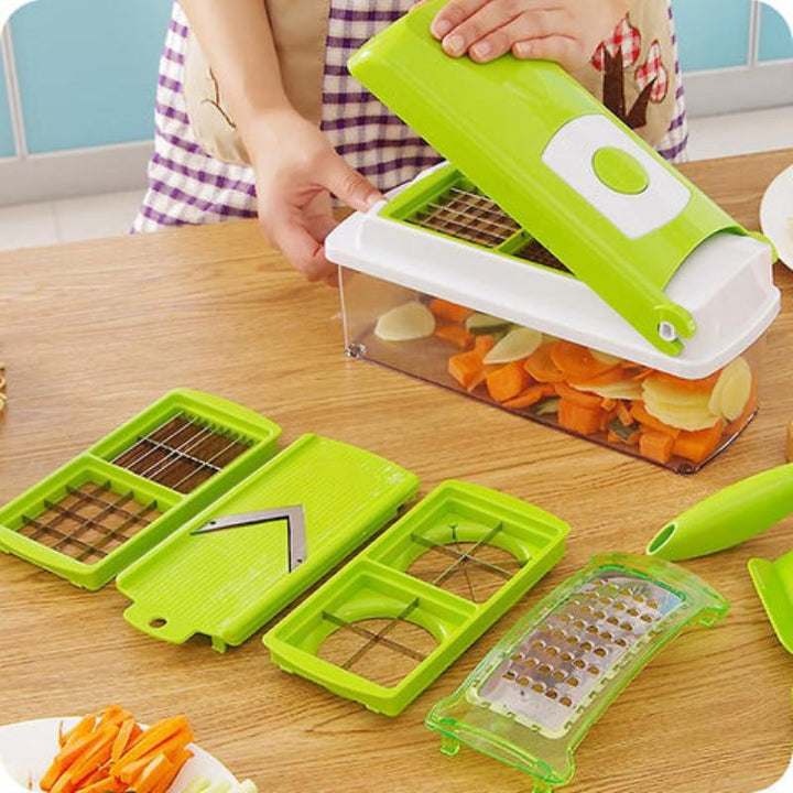SlicePro 12-in-1 Vegetable Slicer – Multifunctional Cutting and Grating System for the Kitchen | Stornfield