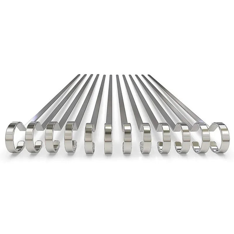 12" Stainless Steel Grilling BBQ Meat Skewers Grilling BBQ Tools 12pcs | Stornfield