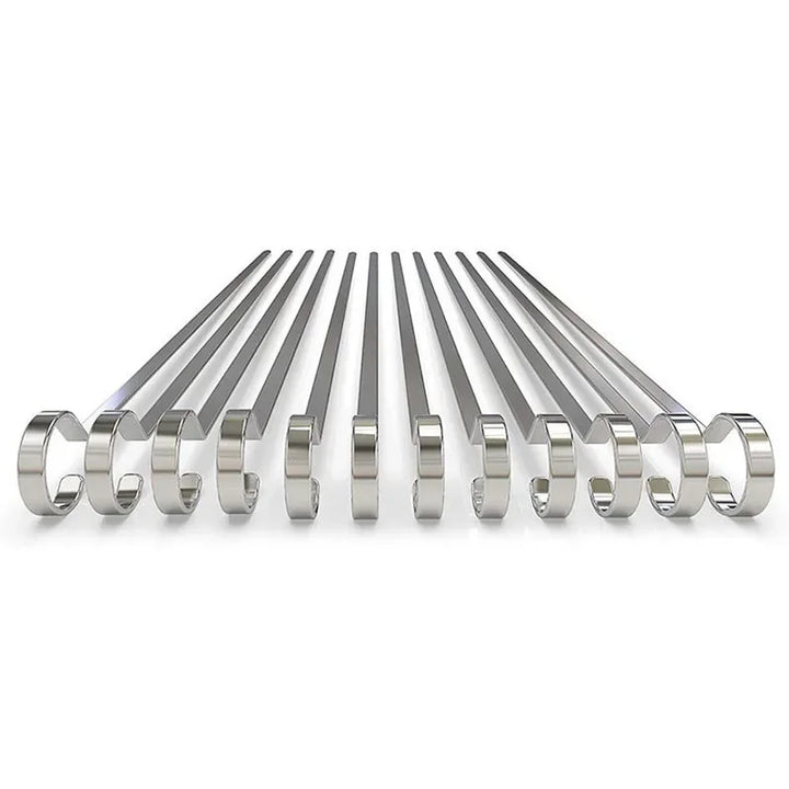 12" Stainless Steel Grilling BBQ Meat Skewers Grilling BBQ Tools 12pcs | Stornfield