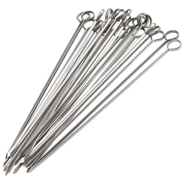 12" Stainless Steel Grilling BBQ Meat Skewers Grilling BBQ Tools 12pcs | Stornfield