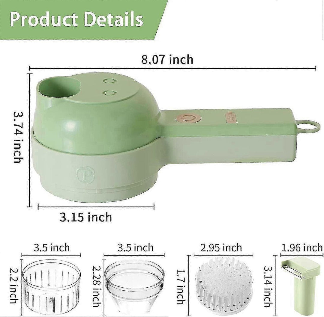 SnijGemak 4-in-1 Electric Vegetable Slicer – Rechargeable & With Collection Bin | Stornfield
