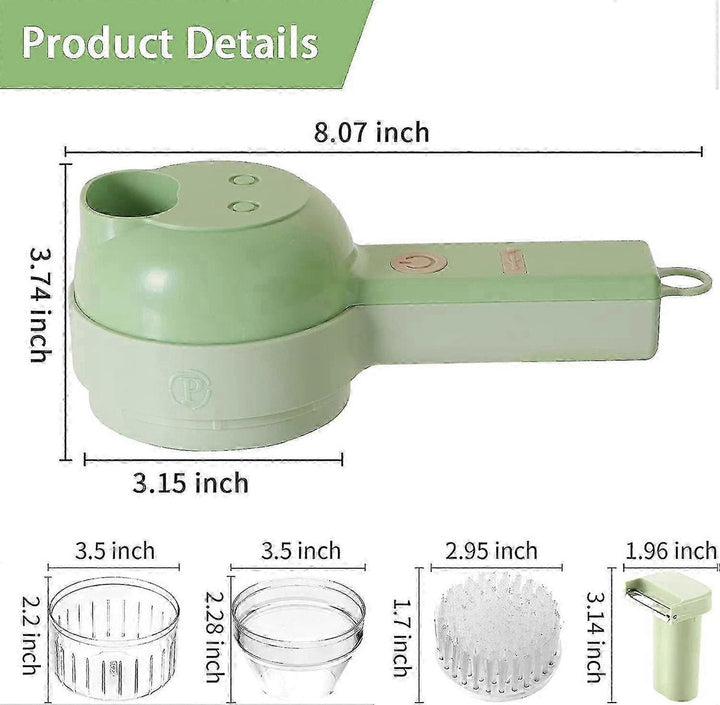 SnijGemak 4-in-1 Electric Vegetable Slicer – Rechargeable & With Collection Bin | Stornfield