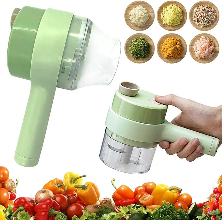 SnijGemak 4-in-1 Electric Vegetable Slicer – Rechargeable & With Collection Bin | Stornfield