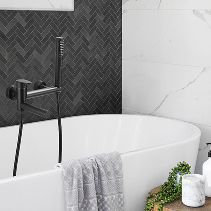 Stornfield | Modern Bath Rim Wall-Mounted Single Handle Bathtub Faucet with Hand Shower