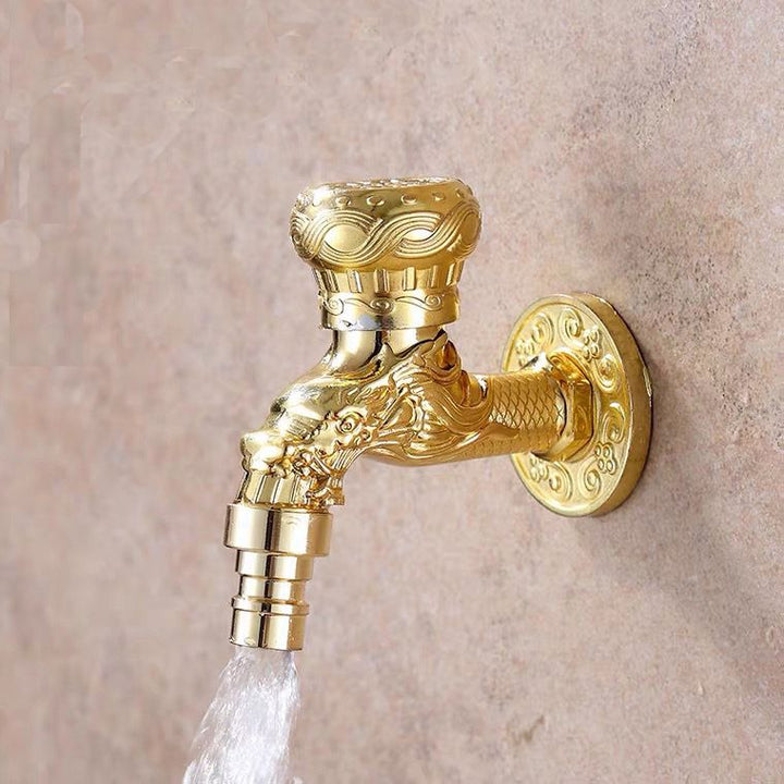Stornfield | Vintage Classic Zinc Single Handle Dragon Engraved Wall Mounted Basin Faucet