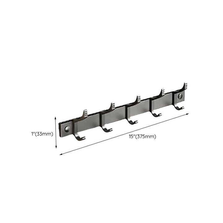 Stornfield | Contemporary bathroom accessory set with black finish and bath shelf/towel bar