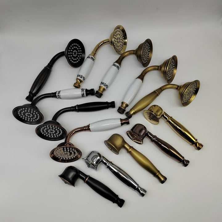 Stornfield | Traditional Handheld Shower Head with Hose Polished Brass Wall Mounted Shower Head