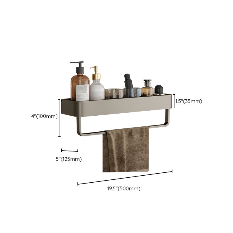Stornfield | Contemporary Aluminum Bathroom Accessory Set Gray Bath Shelf
