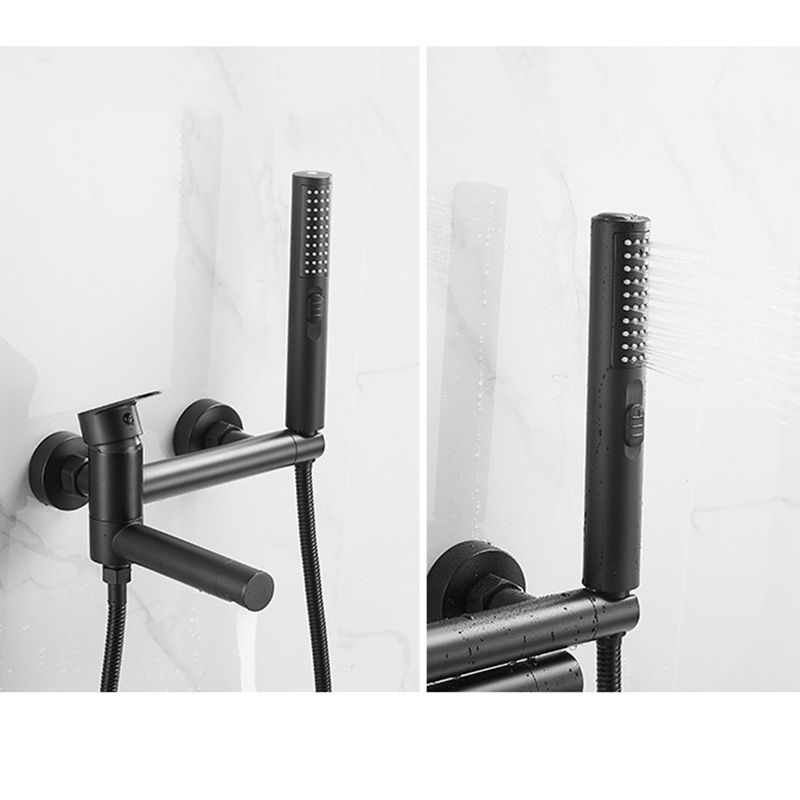Stornfield | Modern Bath Rim Wall-Mounted Single Handle Bathtub Faucet with Hand Shower